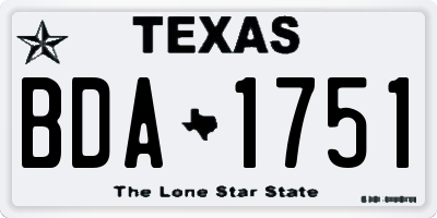 TX license plate BDA1751