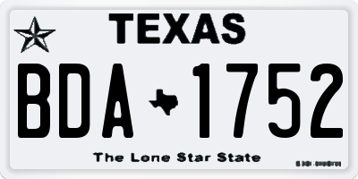 TX license plate BDA1752