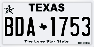 TX license plate BDA1753
