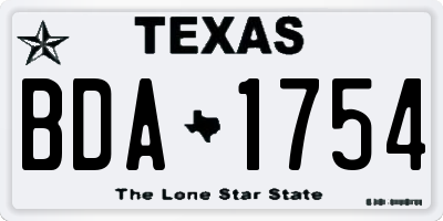 TX license plate BDA1754