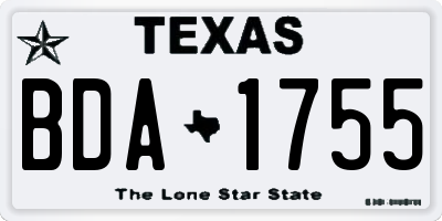 TX license plate BDA1755