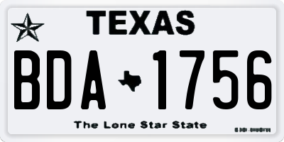 TX license plate BDA1756