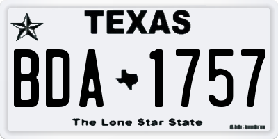 TX license plate BDA1757