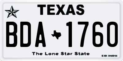 TX license plate BDA1760