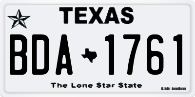 TX license plate BDA1761