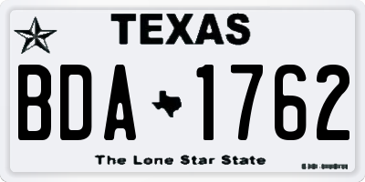 TX license plate BDA1762