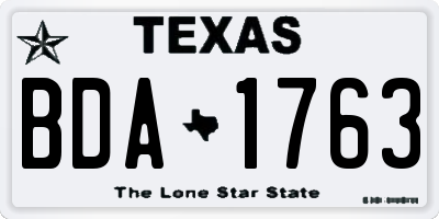 TX license plate BDA1763