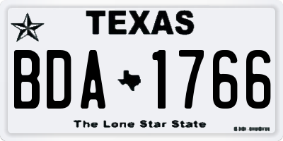 TX license plate BDA1766