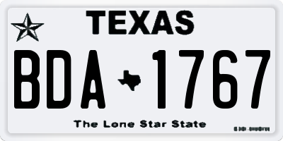 TX license plate BDA1767