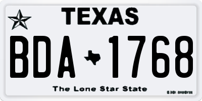 TX license plate BDA1768