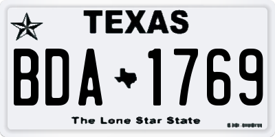 TX license plate BDA1769