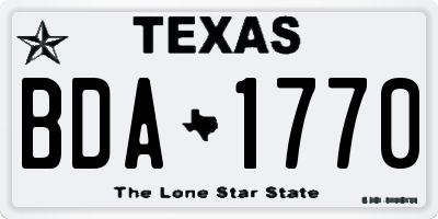 TX license plate BDA1770