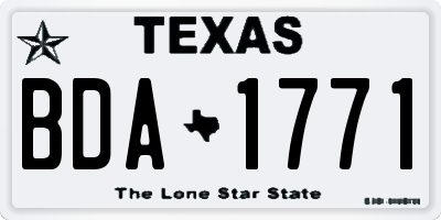 TX license plate BDA1771