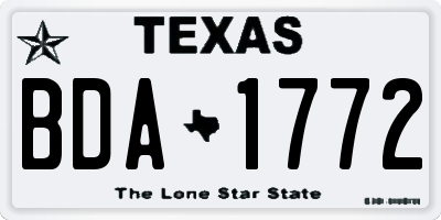 TX license plate BDA1772