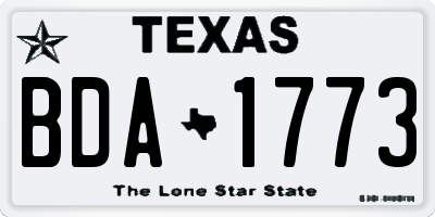 TX license plate BDA1773