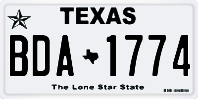 TX license plate BDA1774