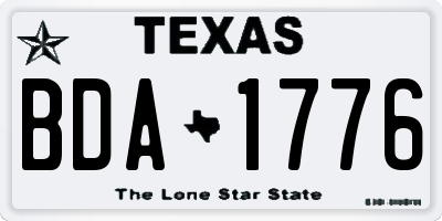 TX license plate BDA1776