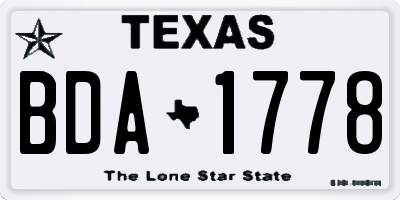 TX license plate BDA1778