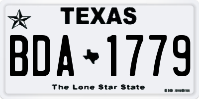 TX license plate BDA1779