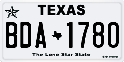 TX license plate BDA1780