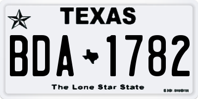 TX license plate BDA1782