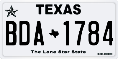 TX license plate BDA1784