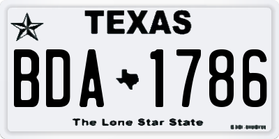 TX license plate BDA1786