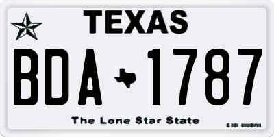 TX license plate BDA1787