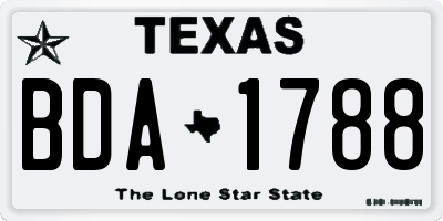TX license plate BDA1788
