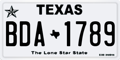 TX license plate BDA1789