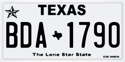 TX license plate BDA1790