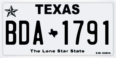 TX license plate BDA1791