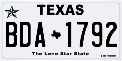 TX license plate BDA1792