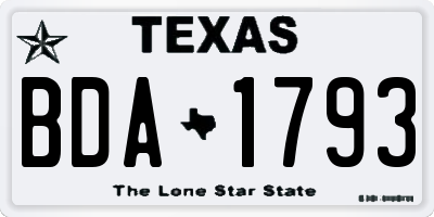 TX license plate BDA1793