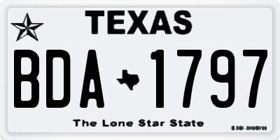 TX license plate BDA1797