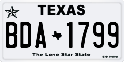 TX license plate BDA1799