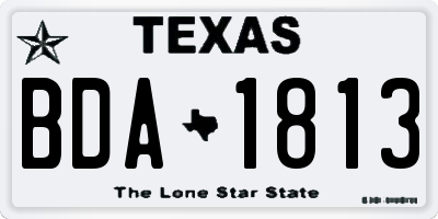 TX license plate BDA1813