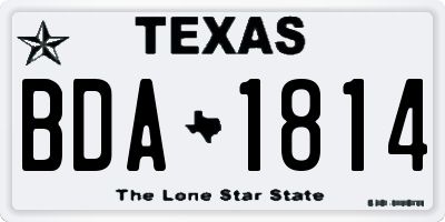 TX license plate BDA1814