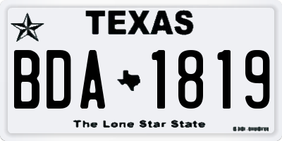 TX license plate BDA1819
