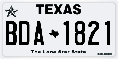 TX license plate BDA1821