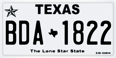 TX license plate BDA1822