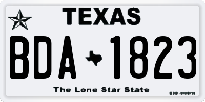 TX license plate BDA1823