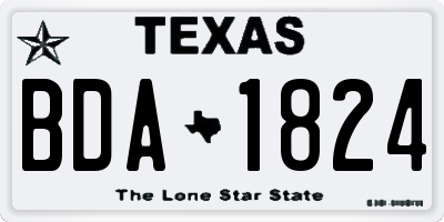 TX license plate BDA1824