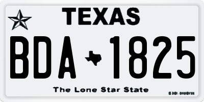 TX license plate BDA1825