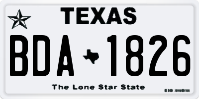 TX license plate BDA1826