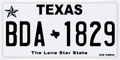 TX license plate BDA1829