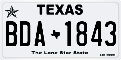 TX license plate BDA1843