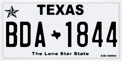 TX license plate BDA1844
