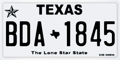 TX license plate BDA1845
