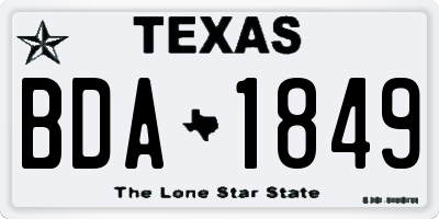 TX license plate BDA1849